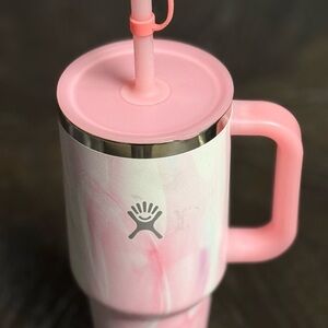 Hydro Flask Pink and White Party Mug